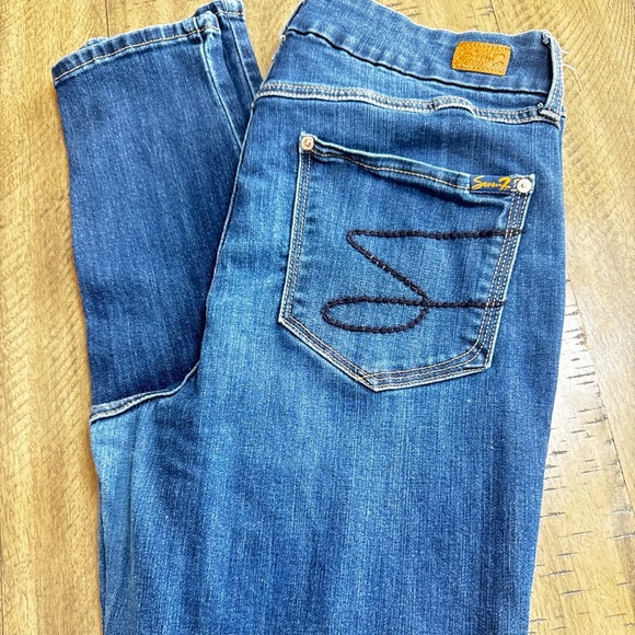 Seven7 Women's Straight Leg Jeans in Deep Blue - Picture 12 of 13